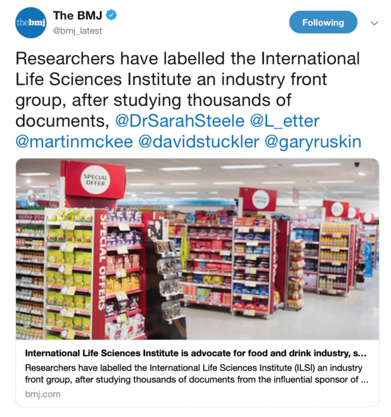 ILSI is a food industry lobby group