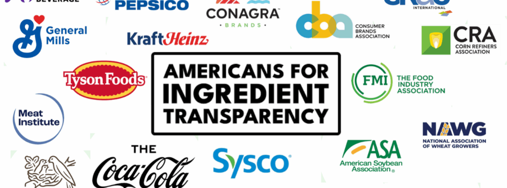 Logos of the corporate sponsors of Americans for Ingredient Transparency