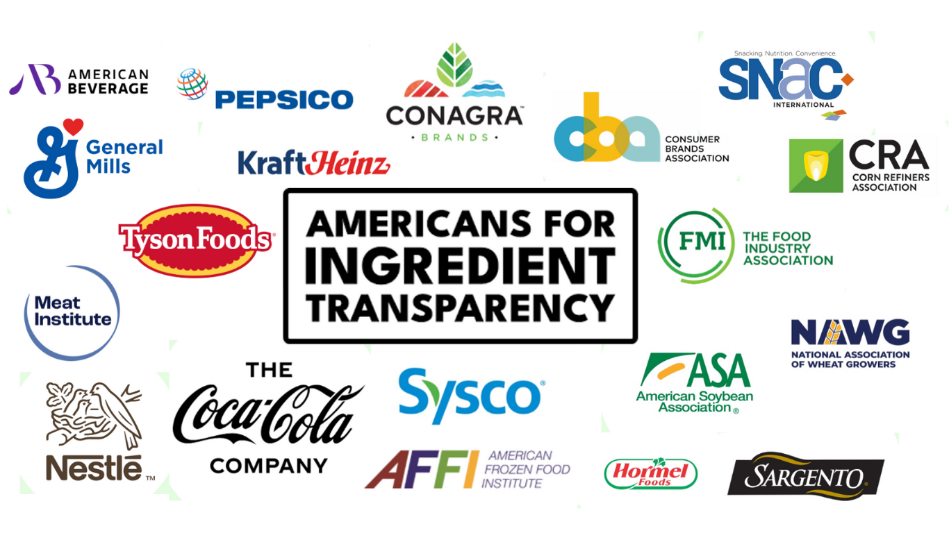 Logos of the corporate sponsors of Americans for Ingredient Transparency