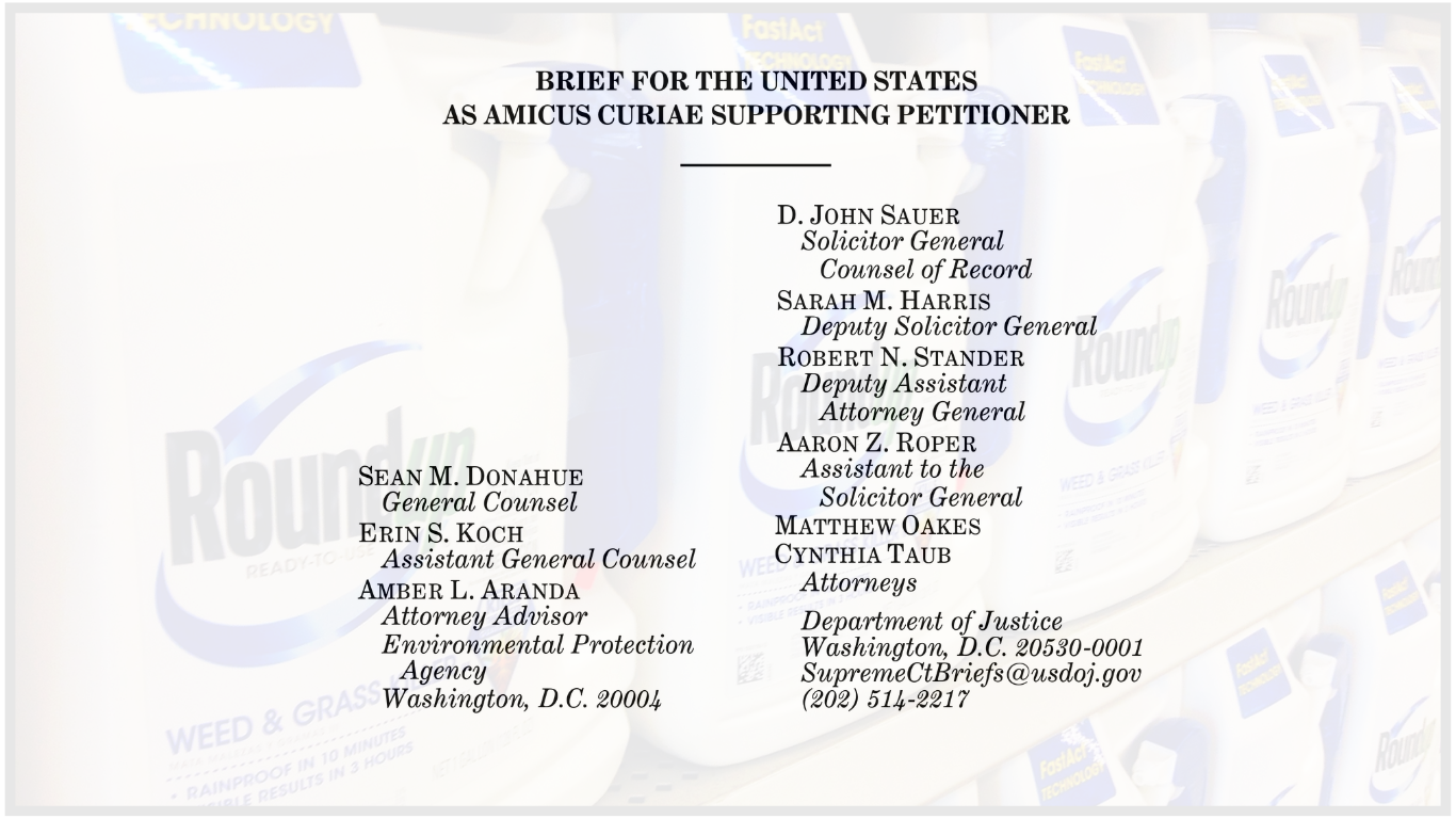 Trump admin asks SCOTUS to back Bayer again, aided by officials who came from Bayer’s law firms